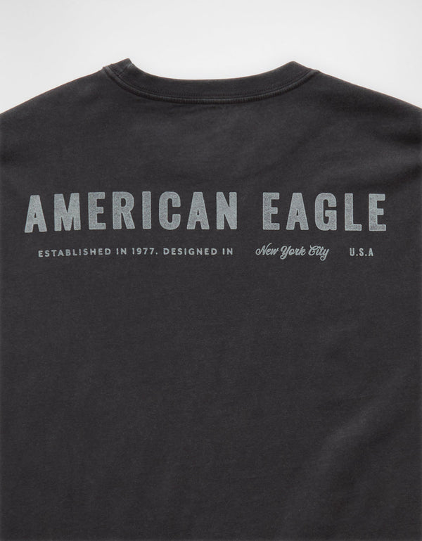 Camiseta Gráfica con Logo Ae - Gris