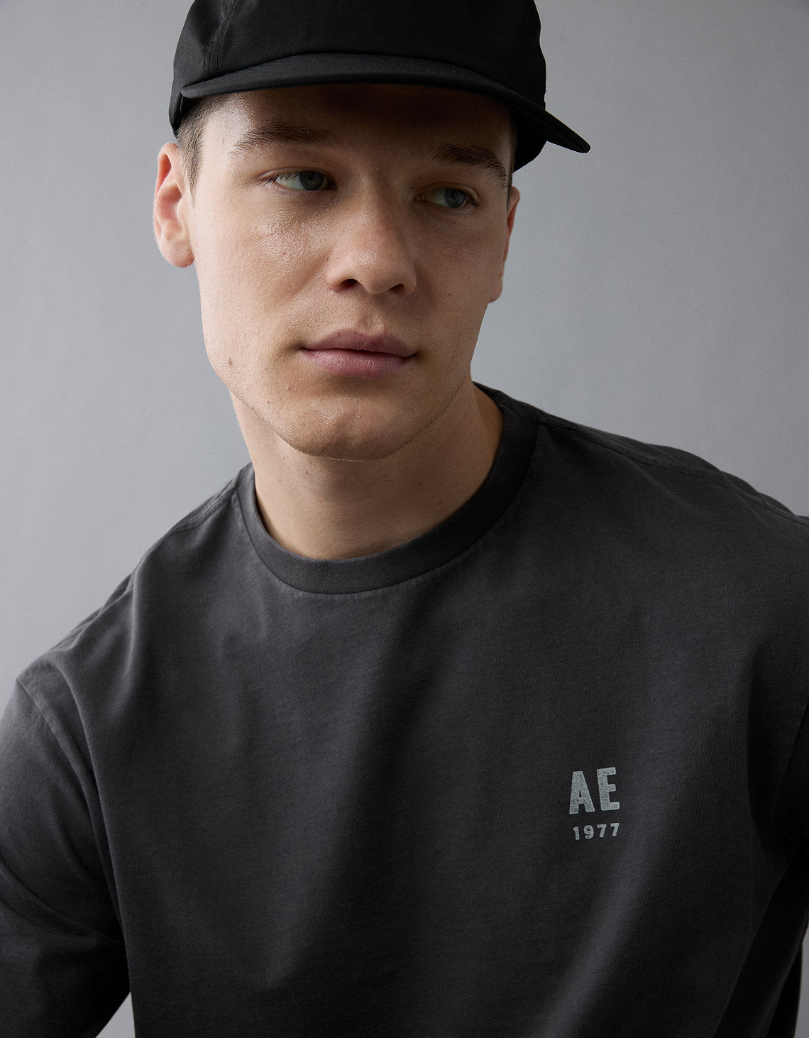 Camiseta Gráfica con Logo Ae - Gris 0181_4420_023_d2