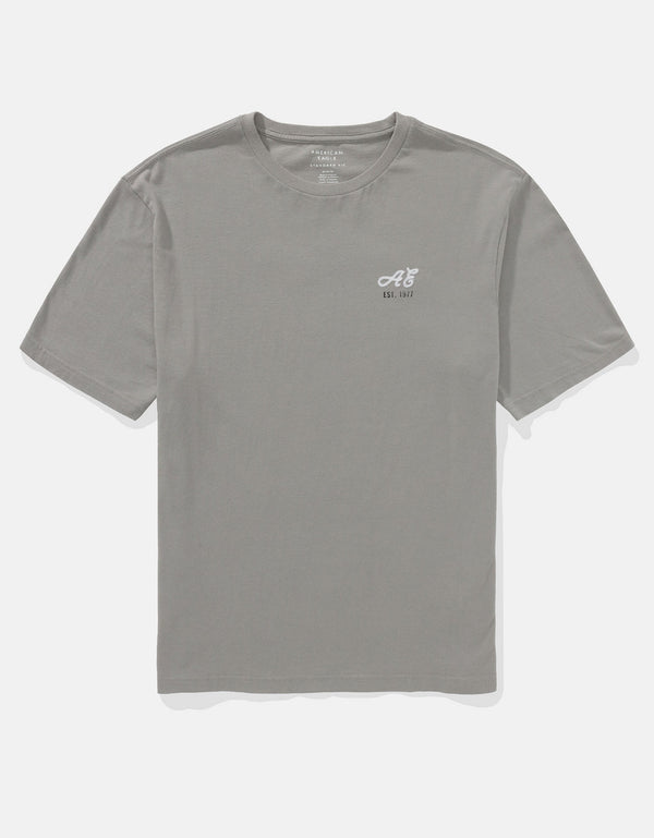 Camiseta Gráfica con Logotipo Elevado Ae - Gris