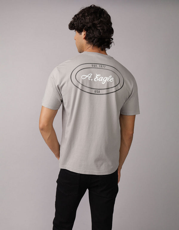 Camiseta Gráfica con Logotipo Elevado Ae - Gris