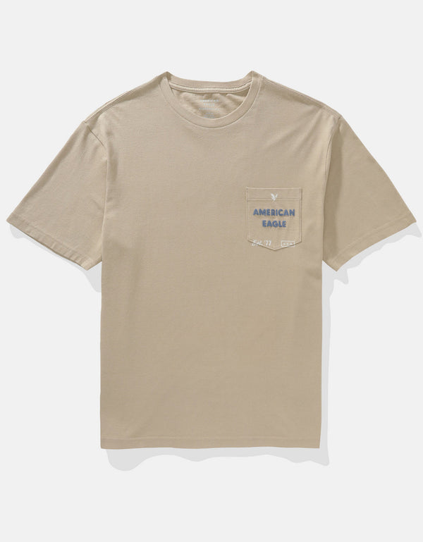 Camiseta Gráfica con Logotipo Elevado Ae - Caqui