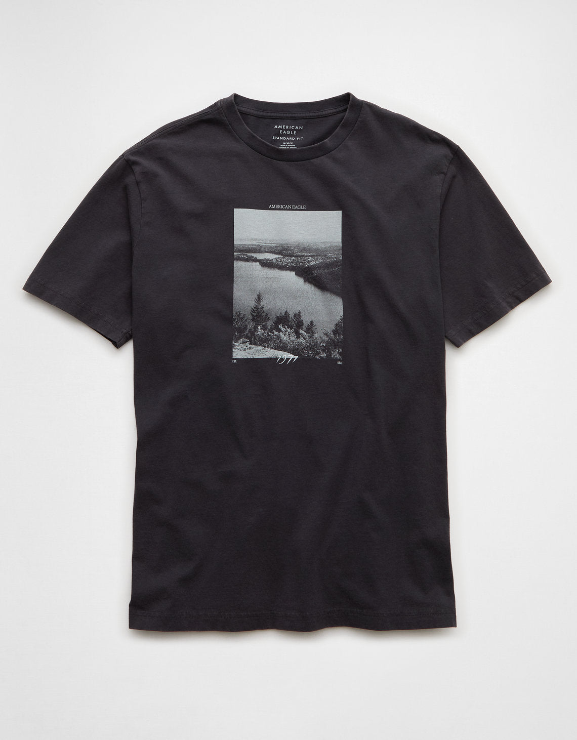Camiseta con Gráfico Ae - Negro Decolorado 0181_4659_094_f