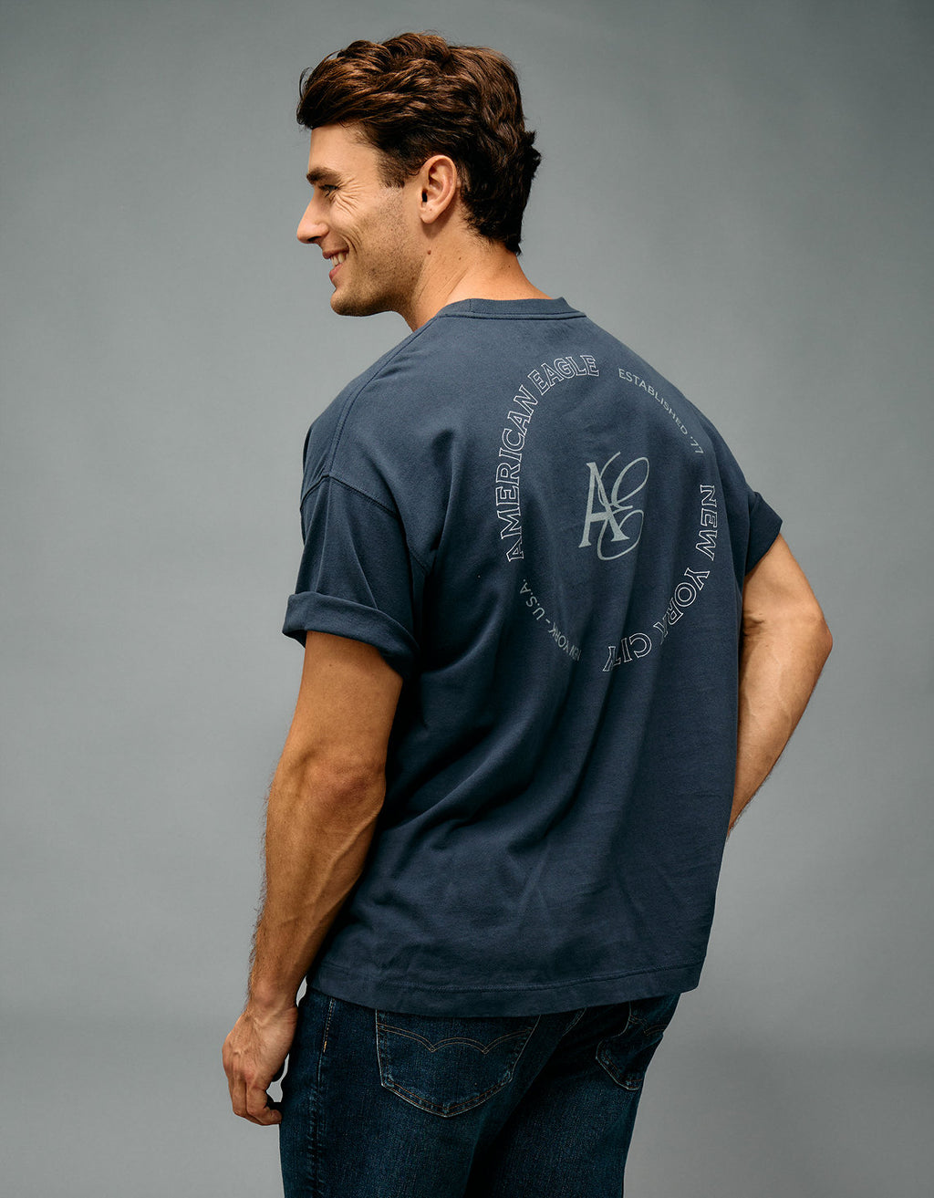 Camiseta gráfica de Ae - Azul 0181_4886_467_ob