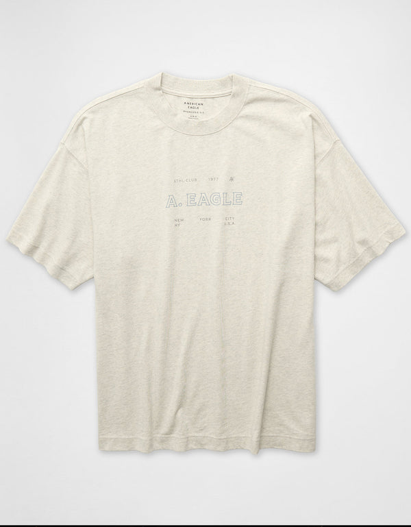 Camiseta Oversized con Gráfico Ae - Gris
