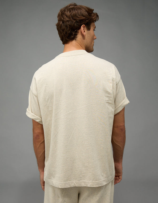 Camiseta Oversized con Gráfico Ae - Gris