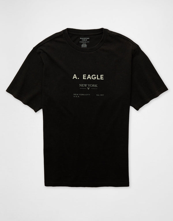 Camiseta gráfica con logotipo icónico Ae - Negro