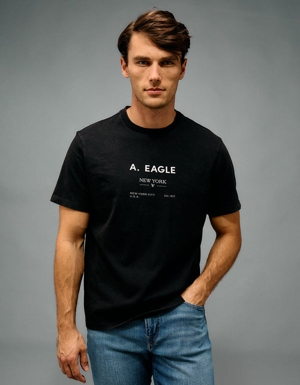 Camiseta gráfica con logotipo icónico Ae - Negro