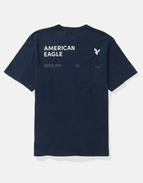 Camiseta gráfica con logotipo icónico Ae - Azul