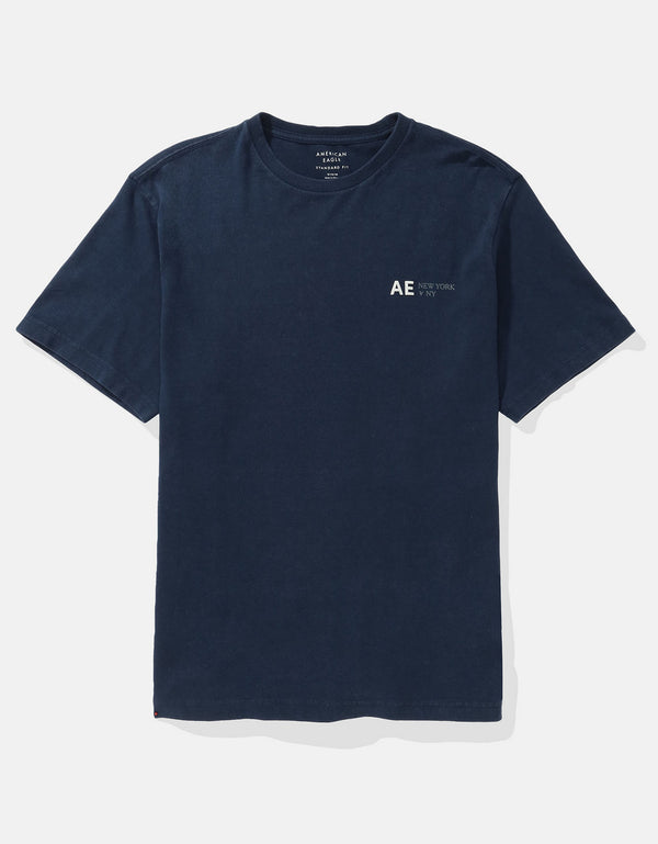 Camiseta gráfica con logotipo icónico Ae - Azul