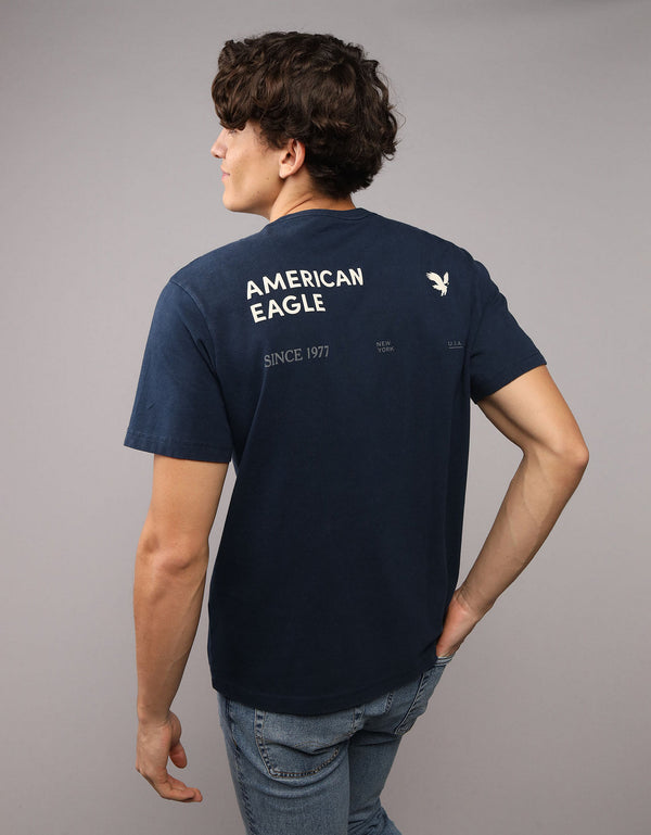Camiseta gráfica con logotipo icónico Ae - Azul
