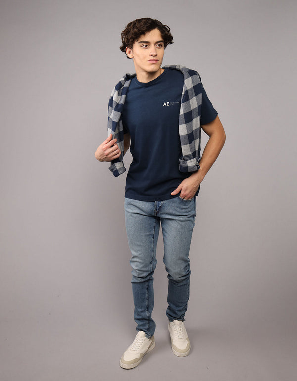 Camiseta gráfica con logotipo icónico Ae - Azul