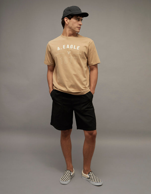 Camiseta Gráfica con Logo Ae - café
