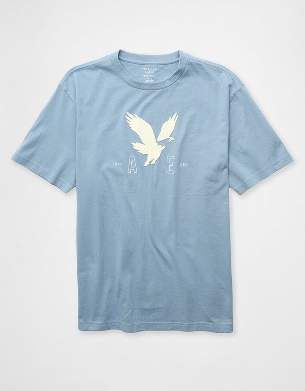 Camiseta Gráfica con Logo Ae - Azul