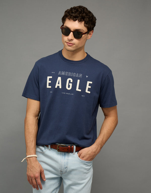 Camiseta Gráfica con Logo Ae - Naval