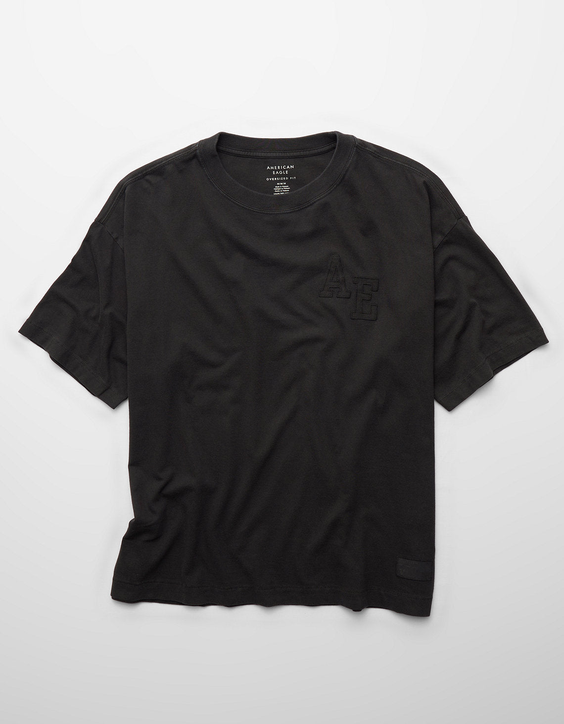 Camiseta Gráfica con Logo Ae Relaxed - Negro 0181_5117_064_f