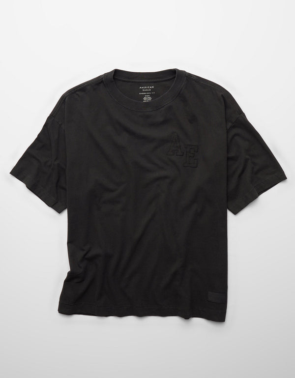 Camiseta Gráfica con Logo Ae Relaxed - Negro