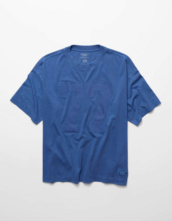 Camiseta Gráfica con Logo Ae Relaxed - Azul