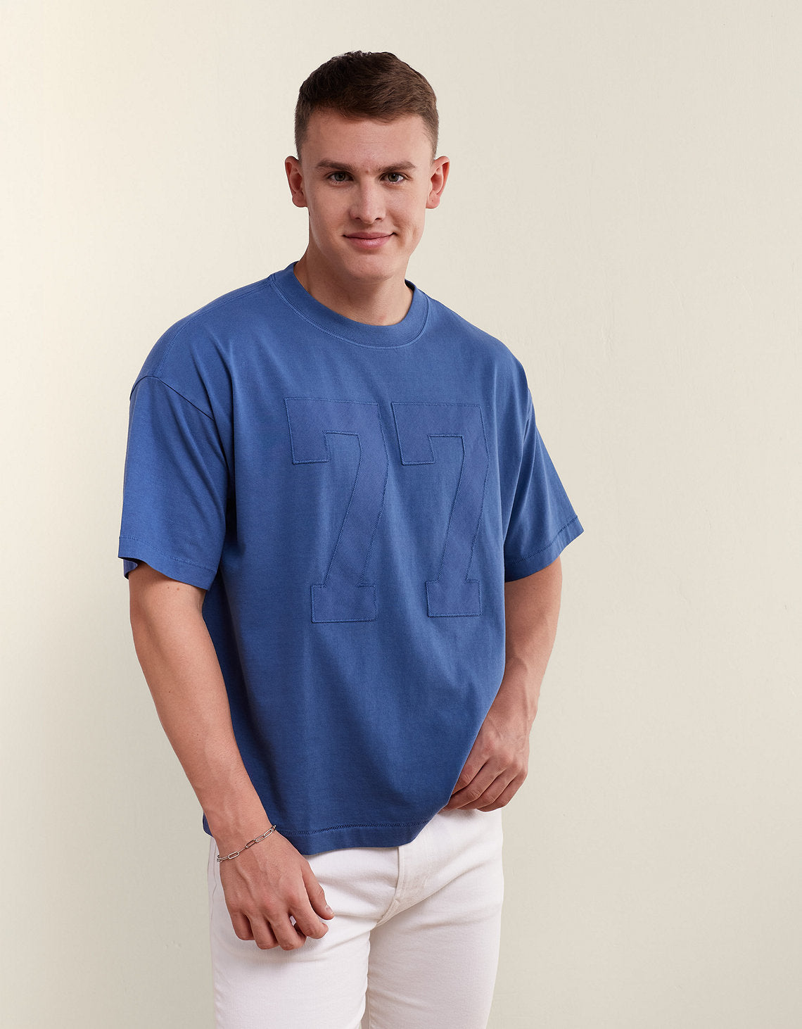 Camiseta Gráfica con Logo Ae Relaxed - Azul 0181_5117_272_of