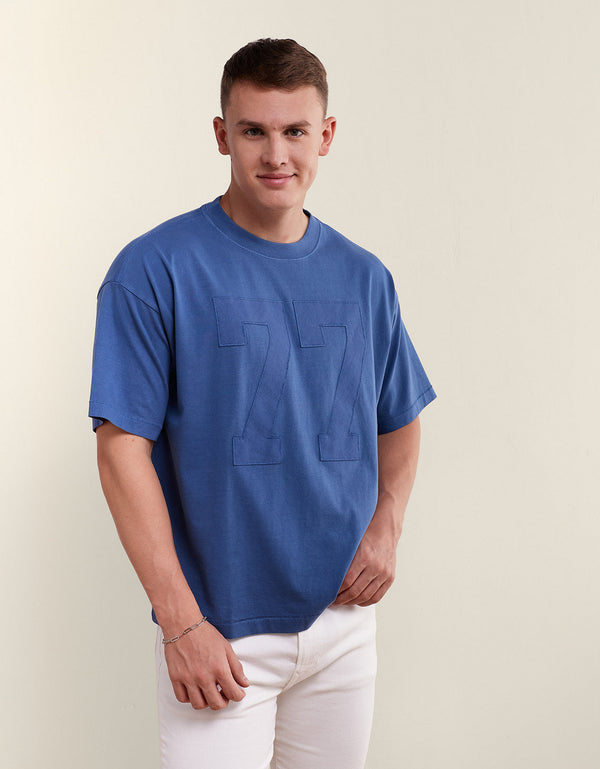 Camiseta Gráfica con Logo Ae Relaxed - Azul