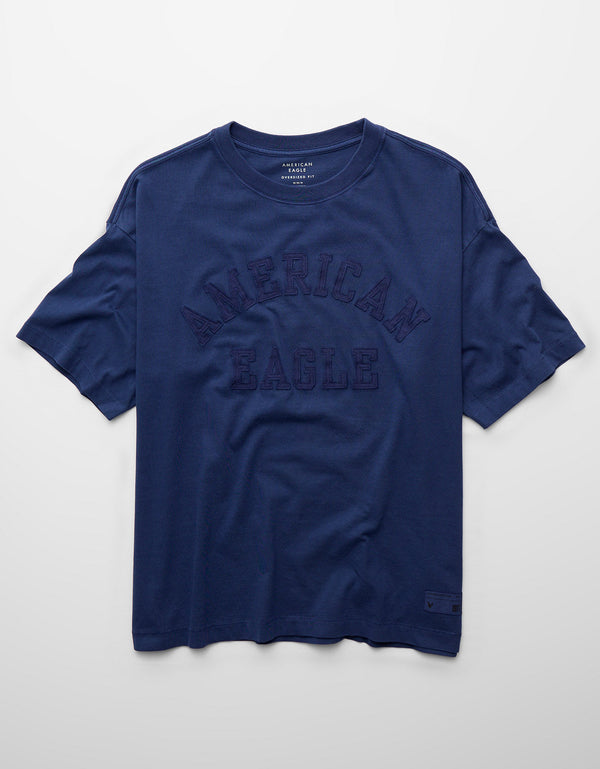 Camiseta Gráfica con Logo Ae Relaxed - Azul