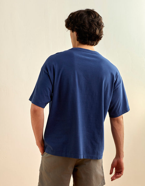 Camiseta Gráfica con Logo Ae Relaxed - Azul