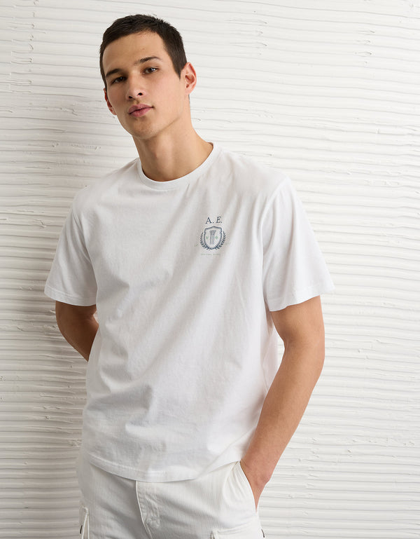 Camiseta Gráfica con Logo Ae - Blanco