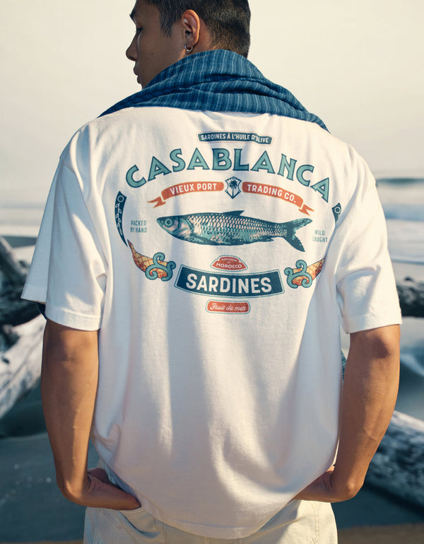Camiseta Gráfica de Destino Boxy Ae - Blanco