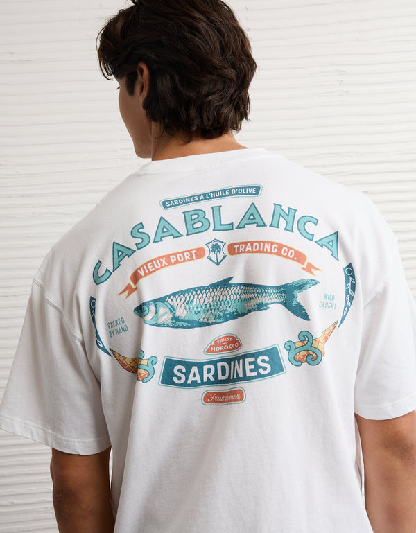 Camiseta Gráfica de Destino Boxy Ae - Blanco