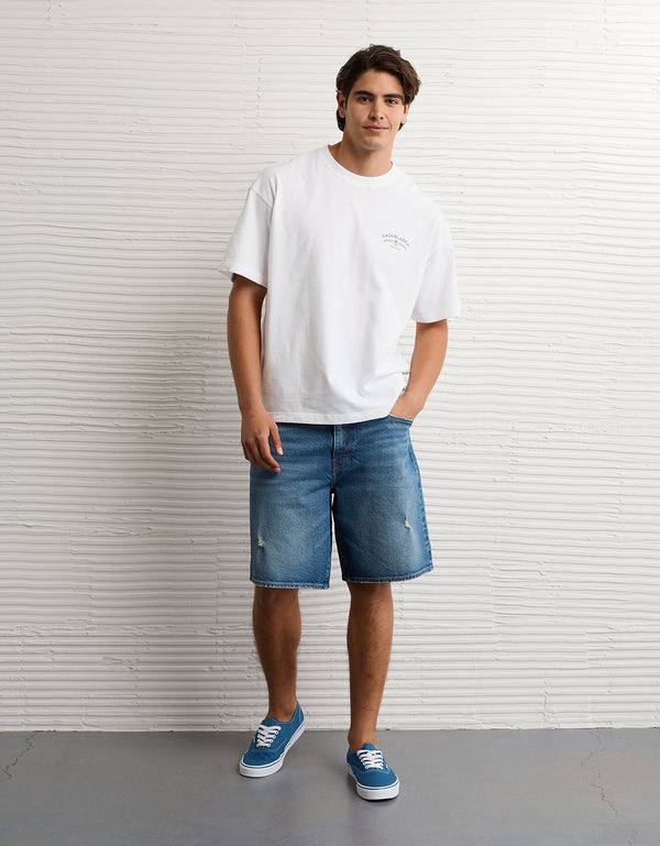 Camiseta Gráfica de Destino Boxy Ae - Blanco