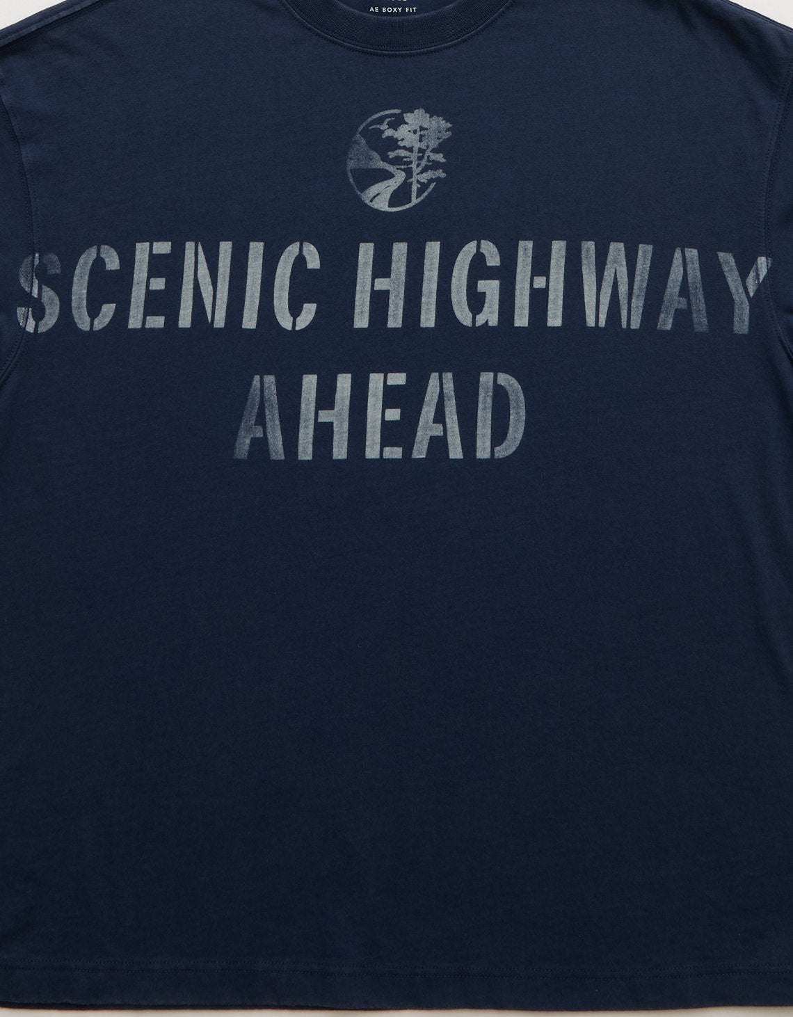 Camiseta Gráfica de Destino Boxy Ae - Naval 0181_5690_410_d3