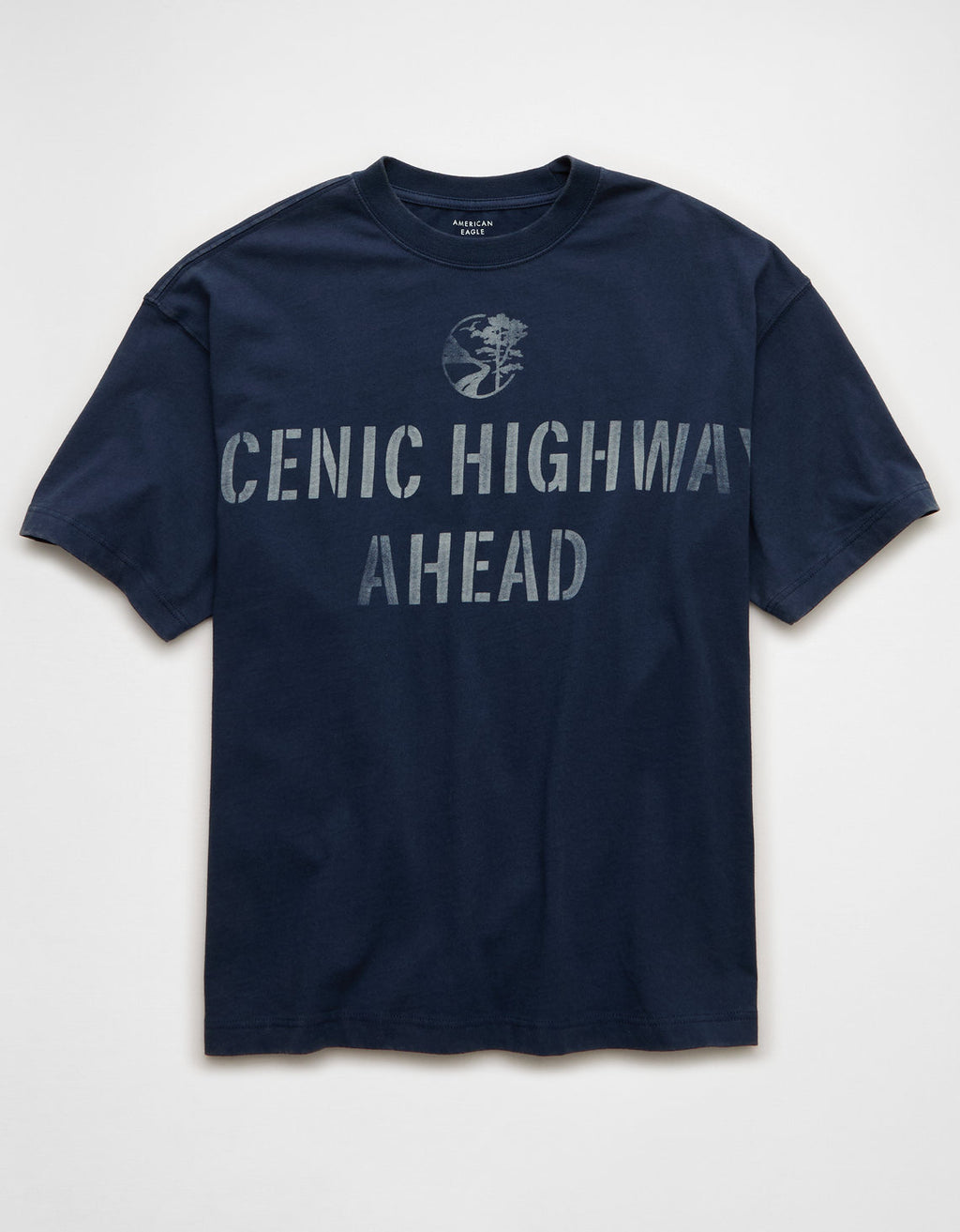 Camiseta Gráfica de Destino Boxy Ae - Naval 0181_5690_410_f