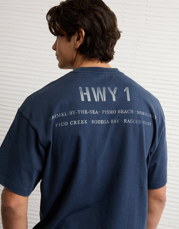 Camiseta Gráfica de Destino Boxy Ae - Naval