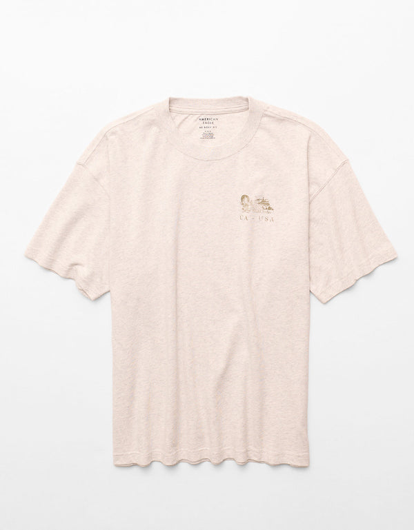 Camiseta Gráfica de Destino Boxy Ae - Gris
