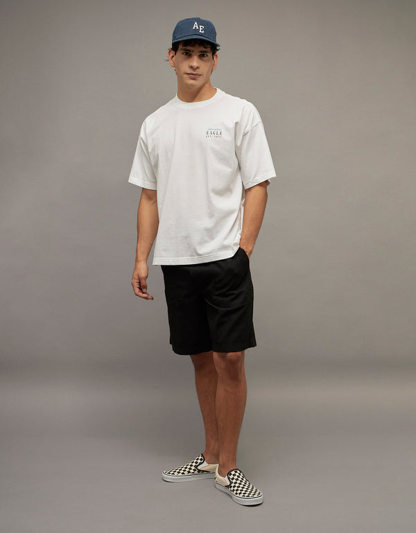 Camiseta Oversized Gráfica con Logo Ae - Blanco