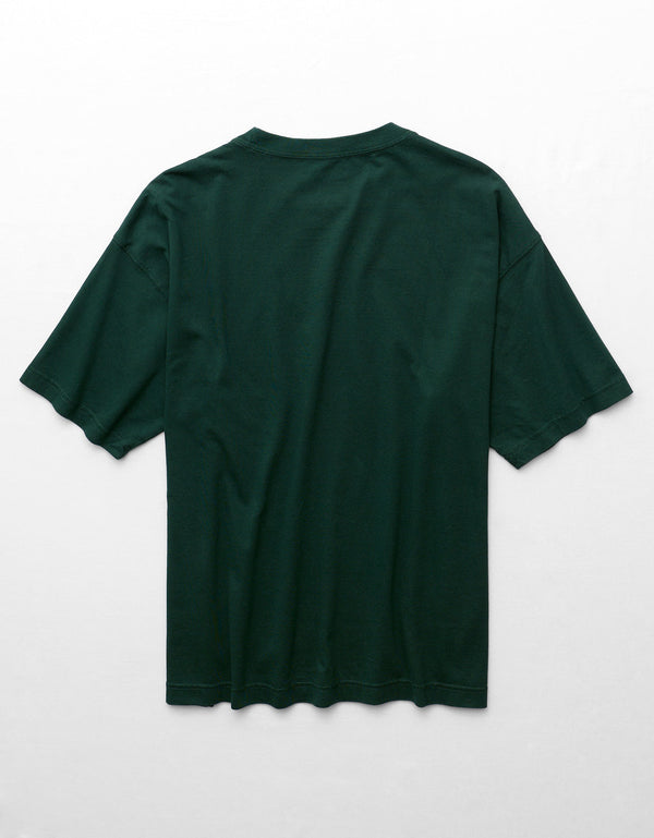 Camiseta Oversized Gráfica con Logo Ae - Verde