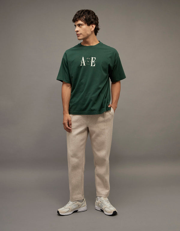 Camiseta Oversized Gráfica con Logo Ae - Verde