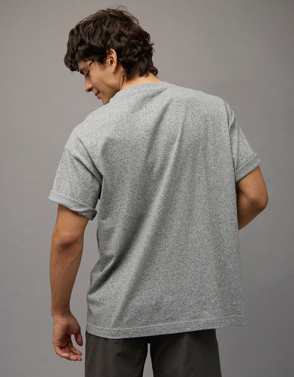Camiseta Oversized Gráfica con Logo Ae - Gris