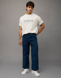 Camiseta Oversized Gráfica con Logo Ae - Gris