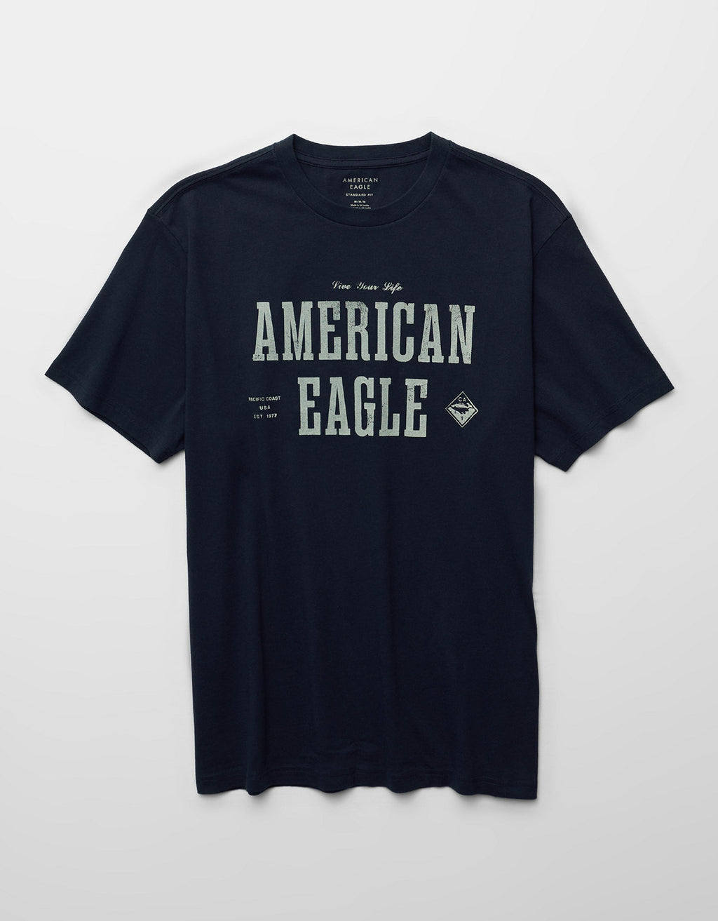 Camiseta Gráfica con Logo Ae - Azul 0181_5726_410_f