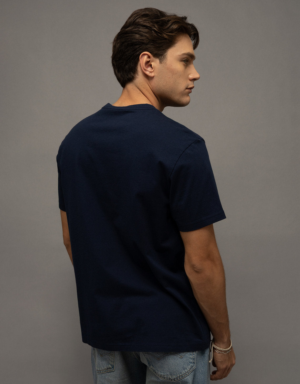 Camiseta Gráfica con Logo Ae - Azul 0181_5726_410_ob