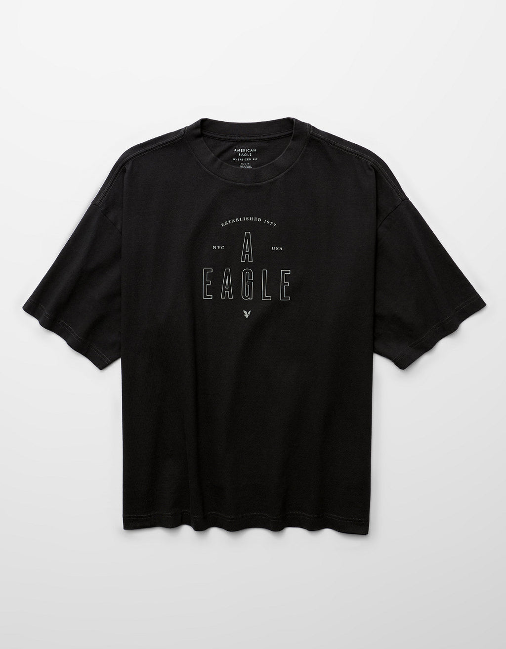 Camiseta Gráfica con Logo Ae Relaxed - Gris 0181_5847_023_f
