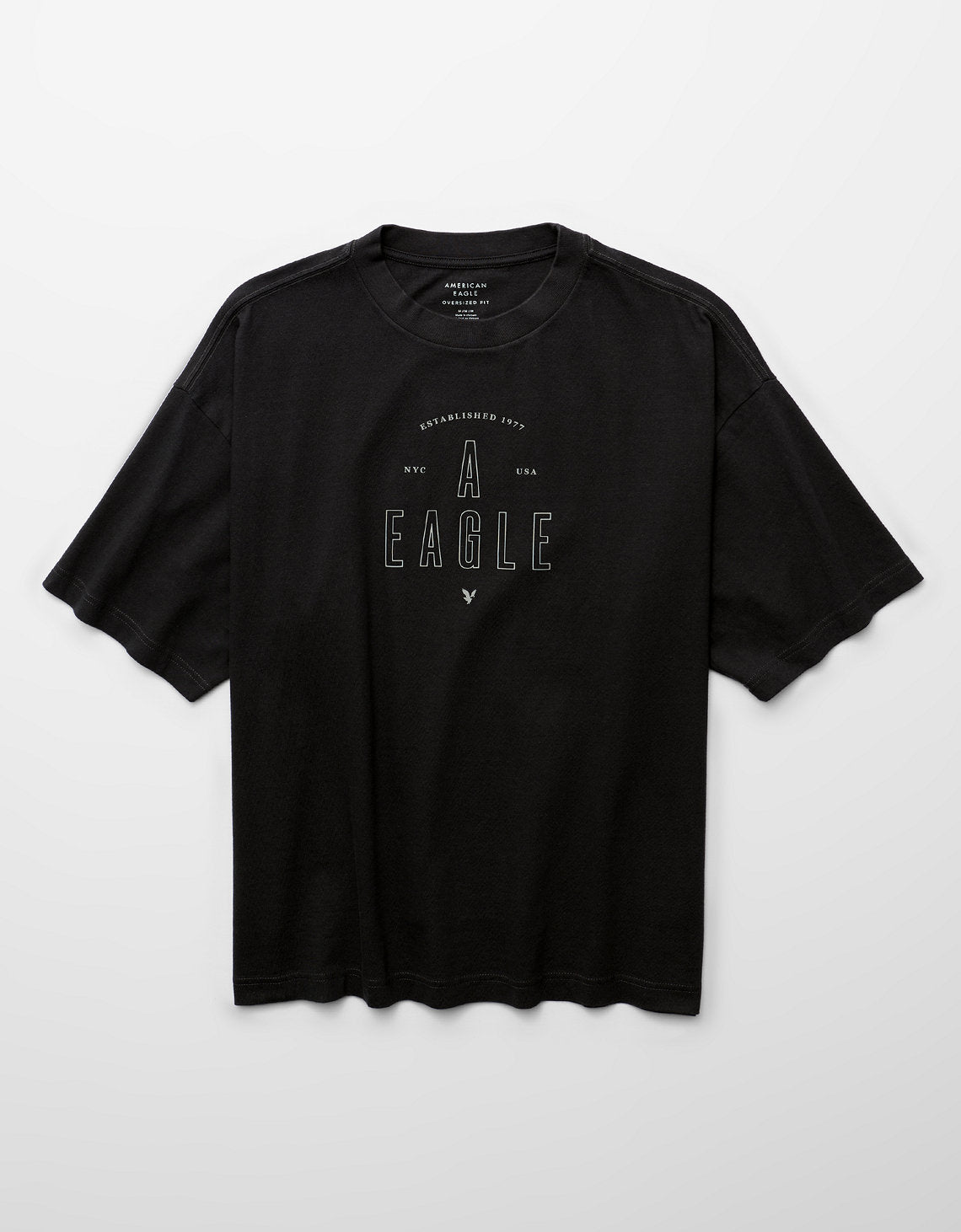 Camiseta Gráfica con Logo Ae Relaxed - Gris 0181_5847_023_f