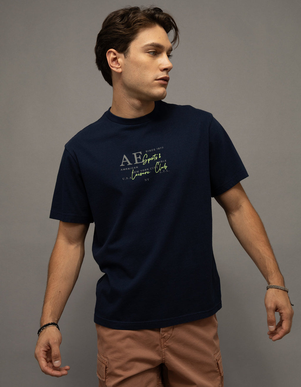 Camiseta gráfica de ajuste estándar Ae - Azul 0181_5911_410_of
