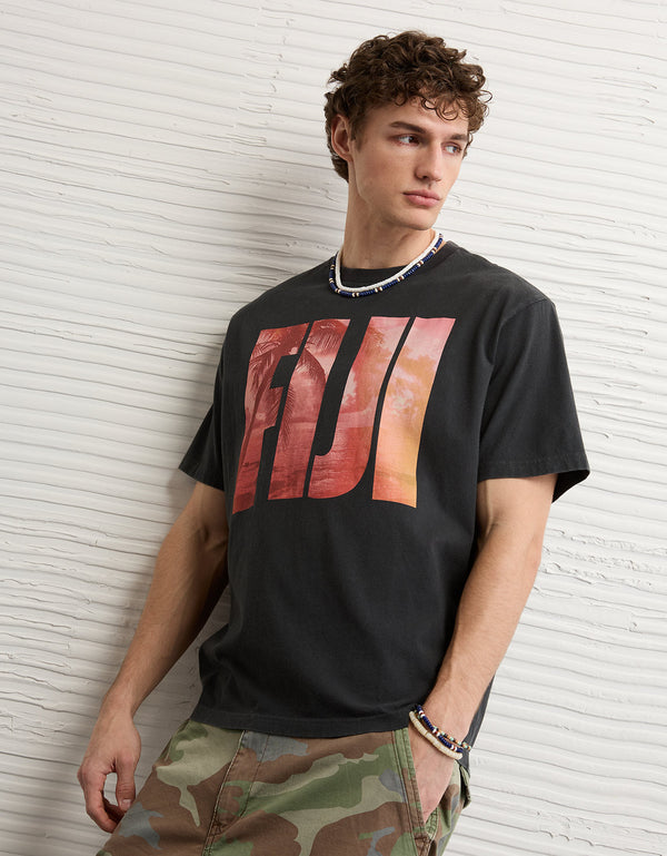 Camiseta Gráfica de Destino Ajuste Estándar Ae - Gris