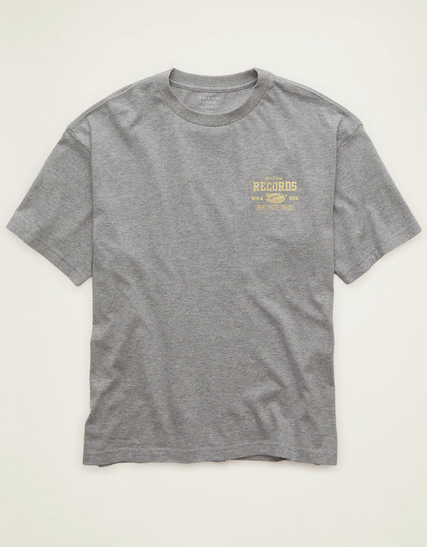 Camiseta gráfica de ajuste cuadrado de destino - Gris