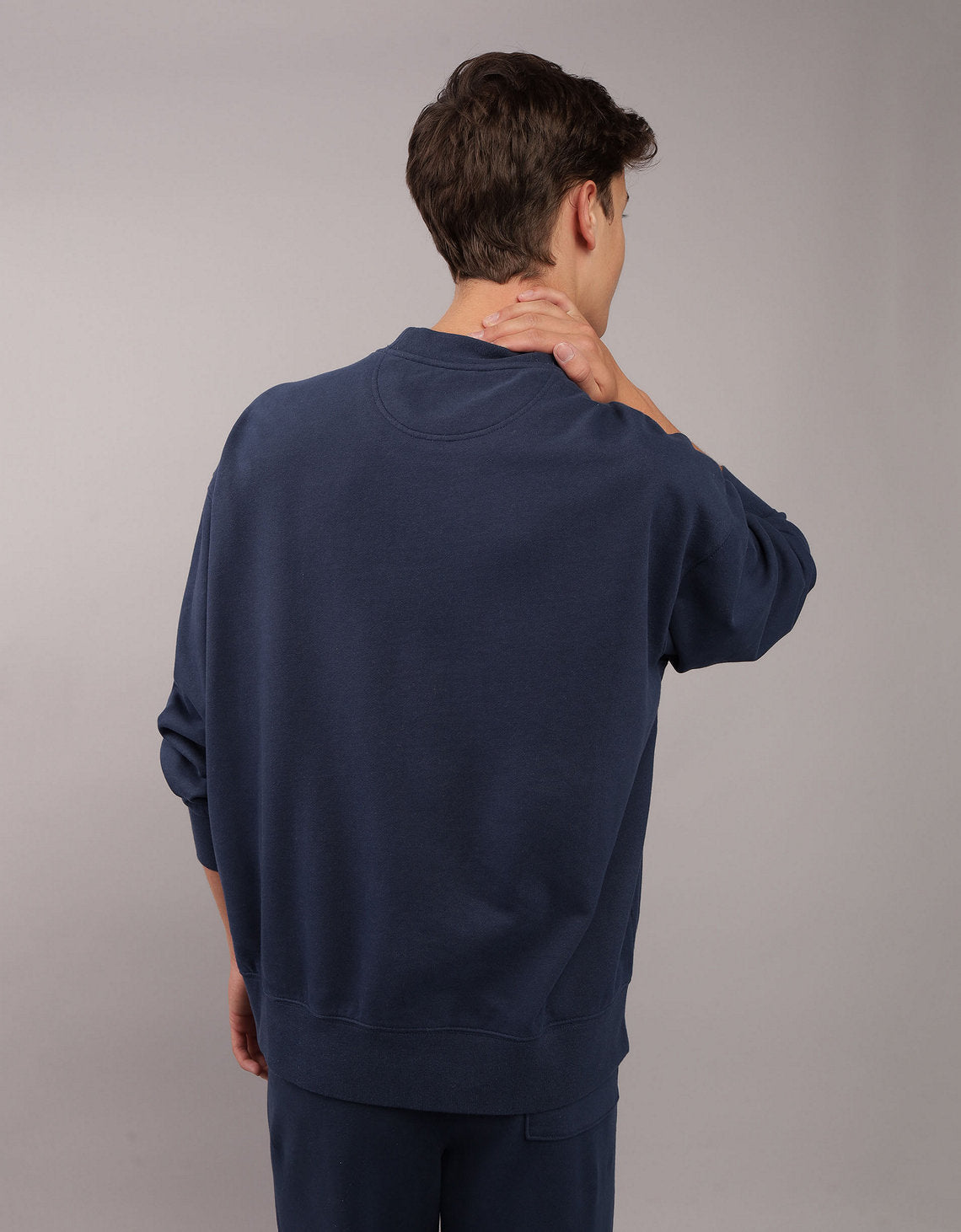 Buzo AE cuello redondo manga larga de hombre - Azul 0191_2336_410_ob