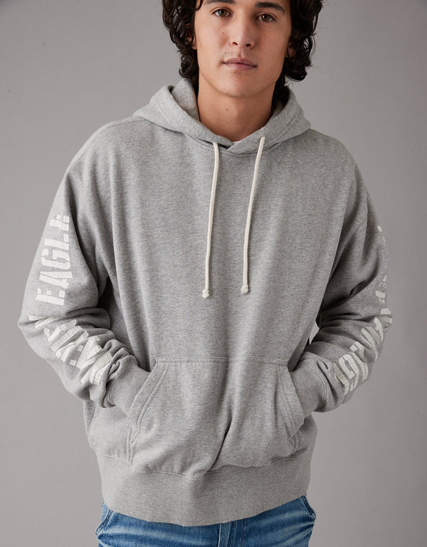 Buzo con capucha Ae Ultra Soft con estampado tipográfico - Gris
