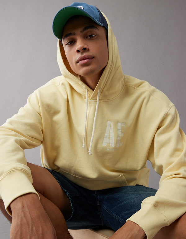 Buzo con capucha Ae Ultra Soft con estampado tipográfico - Amarillo