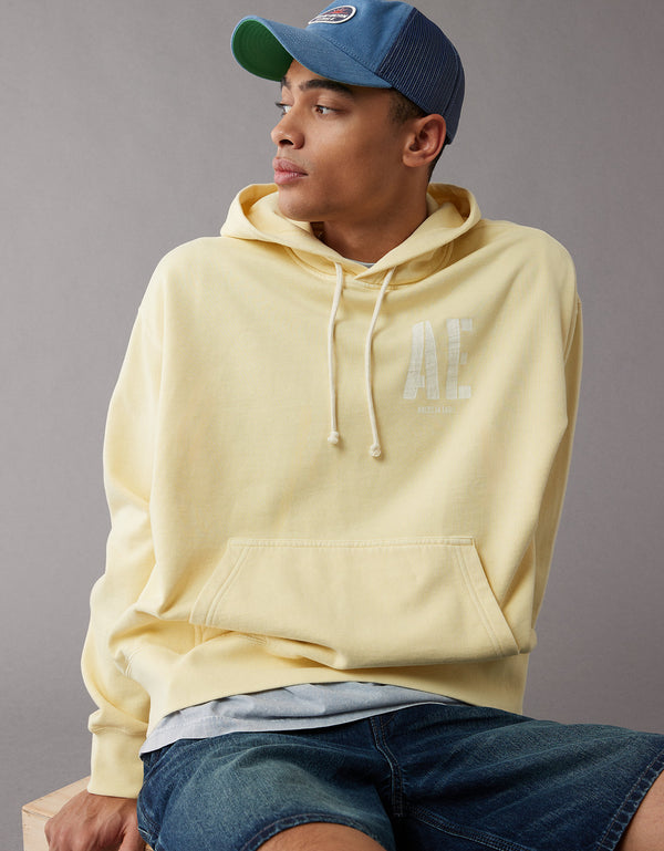 Buzo con capucha Ae Ultra Soft con estampado tipográfico - Amarillo