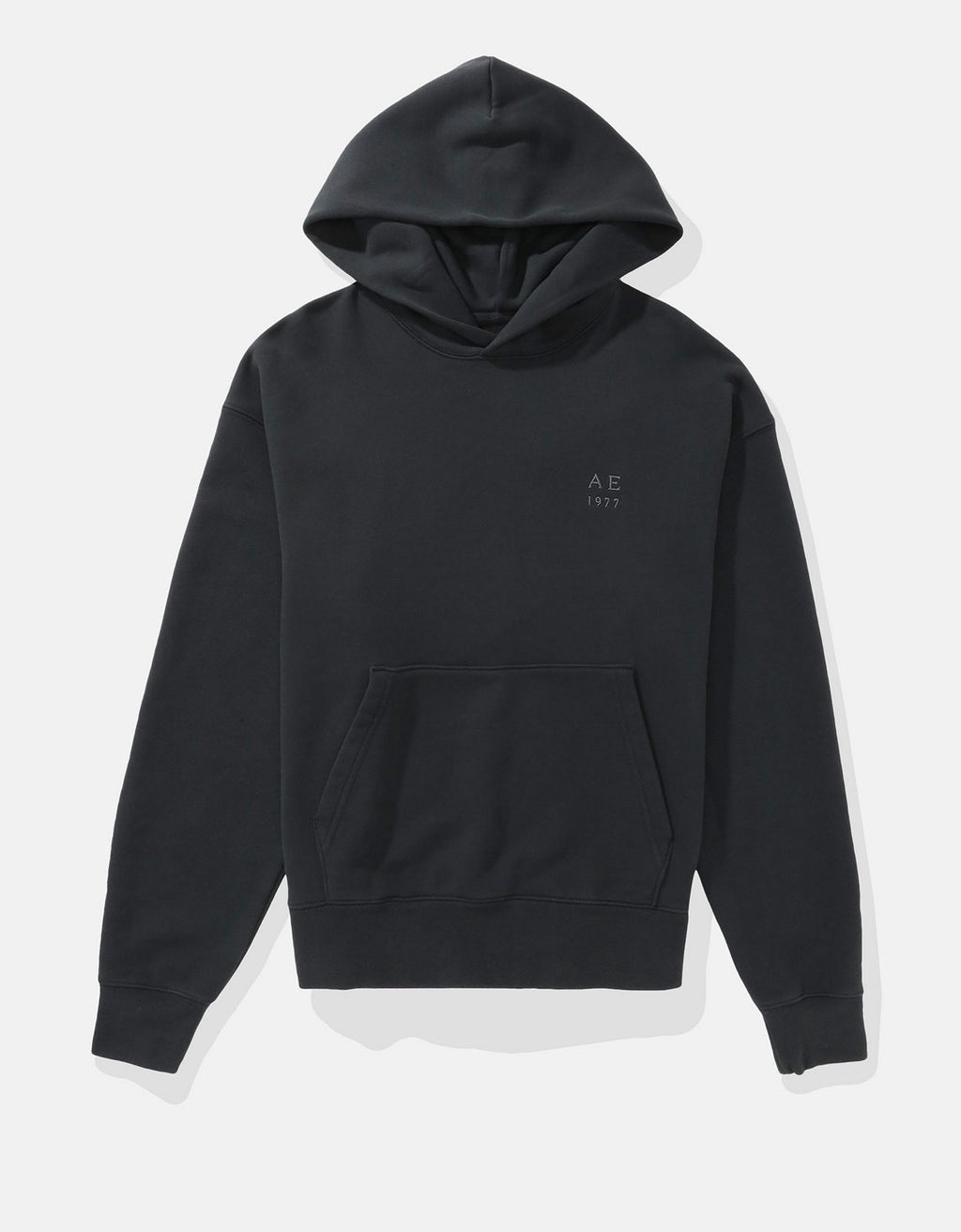 Sudadera con capucha de lujo relajado y pesado Ae - Negro 0193_2707_001_f